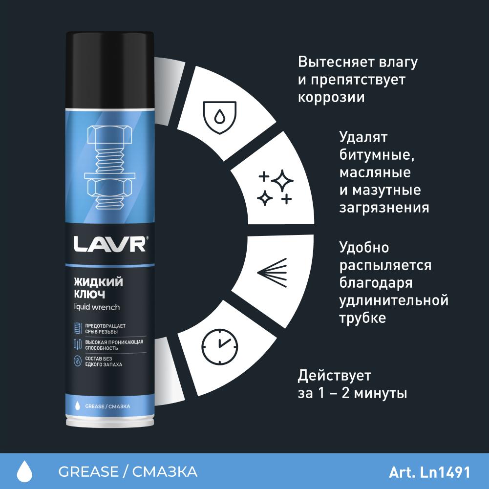 Жидкий ключ LAVR multifunctional  fast liquid key 400мл. Ln1491