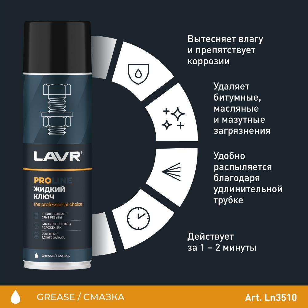 Жидкий ключ LAVR SERVICE LIQUID KEY,  650мл. Ln3510